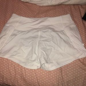 brand new white lulu shorts